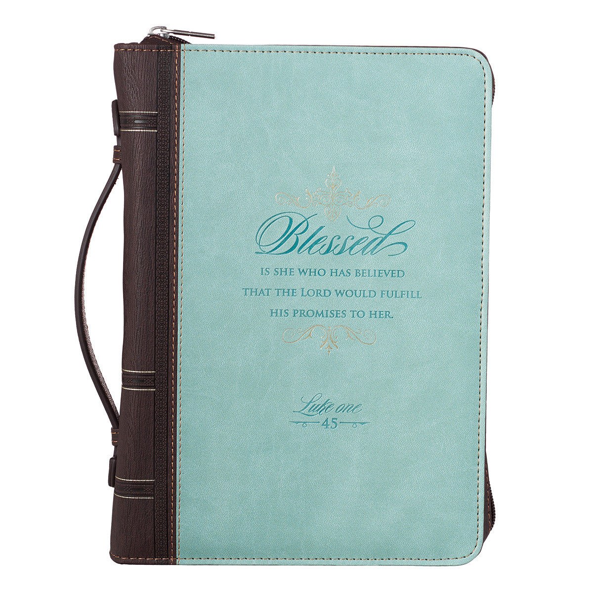 Blessed Light Blue Faux Leather Bible Cover